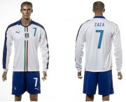 Wholesale Cheap Italy #7 Zaza White Away Long Sleeves Soccer Country Jersey