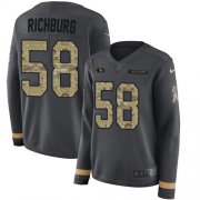 Wholesale Cheap Nike 49ers #58 Weston Richburg Anthracite Salute to Service Women's Stitched NFL Limited Therma Long Sleeve Jersey