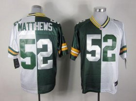 Wholesale Cheap Nike Packers #52 Clay Matthews Green/White Men\'s Stitched NFL Elite Split Jersey