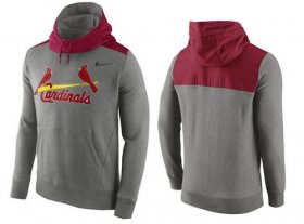 Wholesale Cheap Men\'s St.Louis Cardinals Nike Gray Cooperstown Collection Hybrid Pullover Hoodie