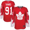 Wholesale Cheap Adidas Maple Leafs #91 John Tavares Red Team Canada Authentic Stitched NHL Jersey