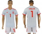 Wholesale Cheap Spain #1 Casillas Away Soccer Country Jersey
