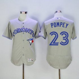 Wholesale Cheap Blue Jays #23 Dalton Pompey Grey Flexbase Authentic Collection Stitched MLB Jersey