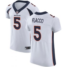 Wholesale Cheap Nike Broncos #5 Joe Flacco White Men\'s Stitched NFL Vapor Untouchable Elite Jersey