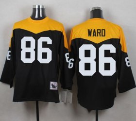 Wholesale Cheap Mitchell And Ness 1967 Steelers #86 Hines Ward Black/Yelllow Throwback Men\'s Stitched NFL Jersey