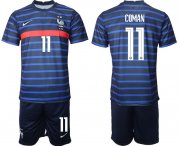 Wholesale Cheap Men 2020-2021 European Cup France home blue 11 Soccer Jersey1