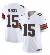 Cheap Men's Cleveland Browns #15 Joe Flacco White 2023 F.U.S.E. Vapor Limited Football Stitched Jersey