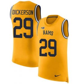 Wholesale Cheap Nike Rams #29 Eric Dickerson Gold Men\'s Stitched NFL Limited Rush Tank Top Jersey