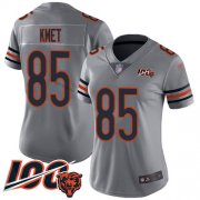 Wholesale Cheap Nike Bears #85 Cole Kmet Silver Women's Stitched NFL Limited Inverted Legend 100th Season Jersey