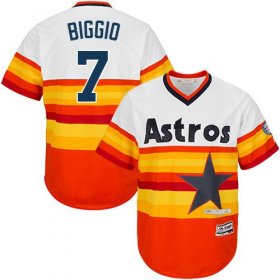 Wholesale Cheap Astros #7 Craig Biggio White/Orange Cooperstown Stitched Youth MLB Jersey