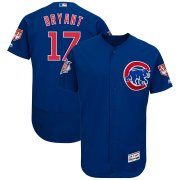 Wholesale Cheap Cubs #17 Kris Bryant Blue 2019 Spring Training Flex Base Stitched MLB Jersey