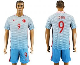 Wholesale Cheap Turkey #9 Tosun Away Soccer Country Jersey