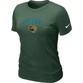 Wholesale Cheap Women\'s Nike Jacksonville Jaguars Heart & Soul NFL T-Shirt Dark Green