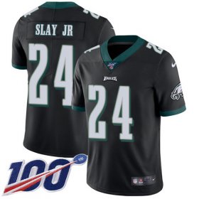 Wholesale Cheap Nike Eagles #24 Darius Slay Jr Black Alternate Men\'s Stitched NFL 100th Season Vapor Untouchable Limited Jersey