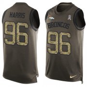 Wholesale Cheap Nike Broncos #96 Shelby Harris Green Men's Stitched NFL Limited Salute To Service Tank Top Jersey