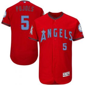 Wholesale Cheap Angels of Anaheim #5 Albert Pujols Red Flexbase Authentic Collection Father\'s Day Stitched MLB Jersey