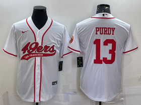 Wholesale Cheap Men\'s San Francisco 49ers #13 Brock Purdy White With Patch Cool Base Stitched Baseball Jersey