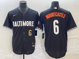 Wholesale Cheap Men's Baltimore Orioles #6 Ryan Mountcastle Number Black 2023 City Connect Cool Base Stitched Jersey