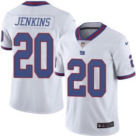Wholesale Cheap Nike Giants #20 Janoris Jenkins White Men\'s Stitched NFL Limited Rush Jersey