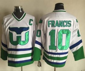 Wholesale Cheap Whalers #10 Ron Francis White CCM Throwback Stitched NHL Jersey
