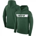 Wholesale Cheap Men's New York Jets Nike Green Sideline Team Performance Pullover Hoodie