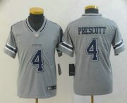 Youth Dallas Cowboys #4 Dak Prescott Grey 2019 Inverted Legend Stitched NFL Nike Limited Jersey