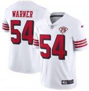 Wholesale Cheap Nike 49ers 54 Fred Warner White 75th Anniversary Color Rush Vapor Untouchable Limited Jersey