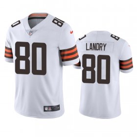 Wholesale Cheap Cleveland Browns #80 Jarvis Landry Men\'s Nike White 2020 Vapor Limited Jersey