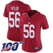 Wholesale Cheap Nike Giants #56 Lawrence Taylor Red Women's Stitched NFL Limited Inverted Legend 100th Season Jersey