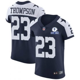 Wholesale Cheap Nike Cowboys #23 Darian Thompson Navy Blue Thanksgiving Men\'s Stitched With Established In 1960 Patch NFL Vapor Untouchable Throwback Elite Jersey