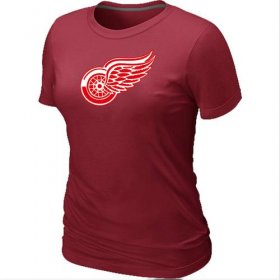 Wholesale Cheap Women\'s Detroit Red Wings Big & Tall Logo Red NHL T-Shirt