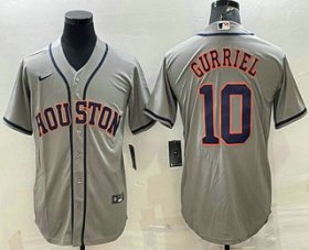Wholesale Cheap Men\'s Houston Astros #10 Yuli Gurriel Grey Stitched MLB Cool Base Nike Jersey