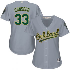 Wholesale Cheap Athletics #33 Jose Canseco Grey Road Women\'s Stitched MLB Jersey