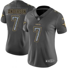 Wholesale Cheap Nike Saints #7 Morten Andersen Gray Static Women\'s Stitched NFL Vapor Untouchable Limited Jersey