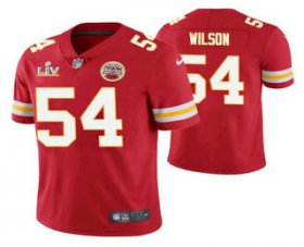Wholesale Cheap Men\'s Kansas City Chiefs #54 Damien Wilson Red 2021 Super Bowl LV Limited Stitched NFL Jersey