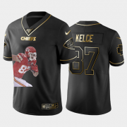 Cheap Kansas City Chiefs #87 Travis Kelce Nike Team Hero 5 Vapor Limited NFL 100 Jersey Black Golden