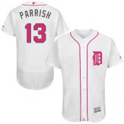 Wholesale Cheap Tigers #13 Lance Parrish White Flexbase Authentic Collection Mother's Day Stitched MLB Jersey