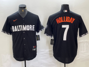 Cheap Men's Baltimore Orioles #7 Jackson Holliday Black 2023 City Connect Cool Base Stitched Jersey