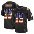Wholesale Cheap Nike Vikings #19 Adam Thielen Black Men's Stitched NFL Elite USA Flag Fashion Jersey