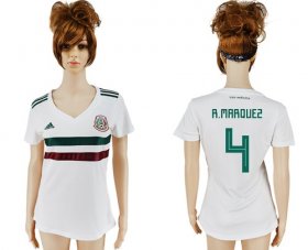 Wholesale Cheap Women\'s Mexico #4 R.Marquez Away Soccer Country Jersey