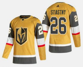 Wholesale Cheap Men\'s Vegas Golden Knights #26 Paul Stastny Gold 2020-21 Alternate Stitched Adidas Jersey