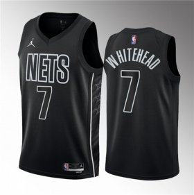 Wholesale Cheap Men\'s Brooklyn Nets #7 Dariq Whitehead Black 2023 Draft Statement Edition Stitched Basketball Jersey