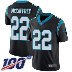 Wholesale Cheap Nike Panthers #22 Christian McCaffrey Black Team Color Youth Stitched NFL 100th Season Vapor Limited Jersey
