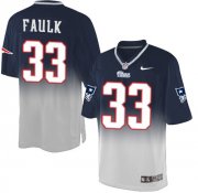 Wholesale Cheap Nike Patriots #33 Kevin Faulk Navy Blue/Grey Men's Stitched NFL Elite Fadeaway Fashion Jersey