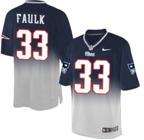 Wholesale Cheap Nike Patriots #33 Kevin Faulk Navy Blue/Grey Men\'s Stitched NFL Elite Fadeaway Fashion Jersey