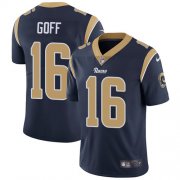 Wholesale Cheap Nike Rams #16 Jared Goff Navy Blue Team Color Men's Stitched NFL Vapor Untouchable Limited Jersey