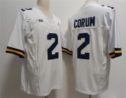 Cheap Men's Michigan Wolverines #2 CORUM White 2023 F.U.S.E. Stitched Jersey