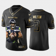 Cheap Seattle Seahawks #3 Russell Wilson Nike Team Hero Vapor Limited NFL 100 Jersey Black Golden