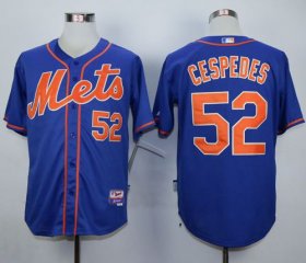 Wholesale Cheap Mets #52 Yoenis Cespedes Blue Alternate Home Cool Base Stitched MLB Jersey