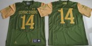 Wholesale Cheap Men's Notre Dame Fighting Irish #14 DeShone Kizer Green Stitched College Football 2016 Shamrock Series Under Armour NCAA Jersey
